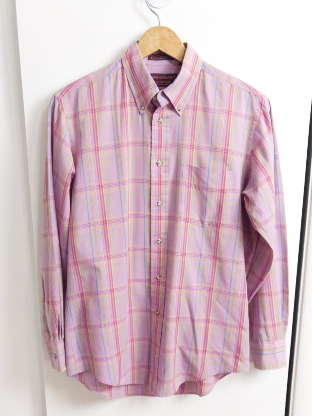 1990s Vintage Chaps Ralph Lauren Plaid Long Sleeve Shirt - Mens Size M